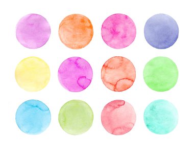 Pastel suluboya daireler kümesi