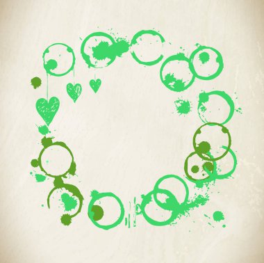 Beyaz zemin üzerine yeşil çay lekesi