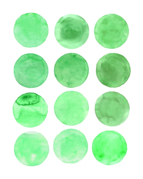Vetor verde círculo aquarela . — Vetor de Stock