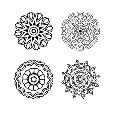 Oriental siyah beyaz mandala.