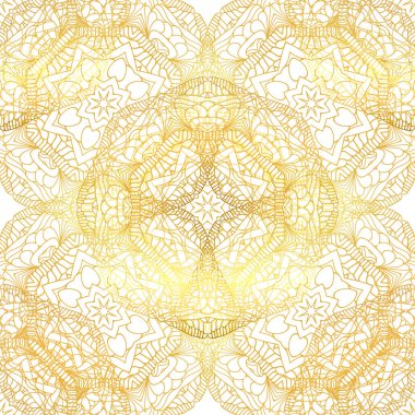 Altın süs vektör sorunsuz altın desenle