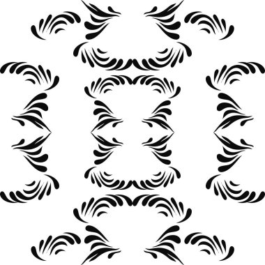 Beyaz arka plan üzerinde etnik seamless siyah modeli