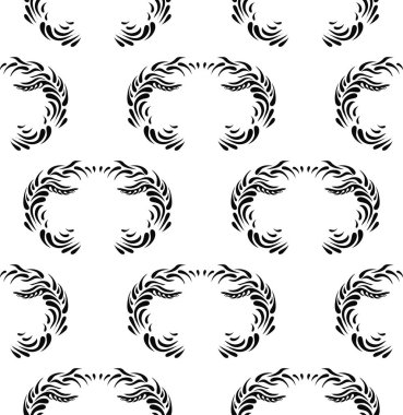 Vintage dekoratif siyah sorunsuz damasko süsler