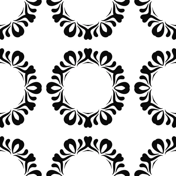 흰색 바탕에 민족 원활한 블랙 패턴 — 스톡 벡터