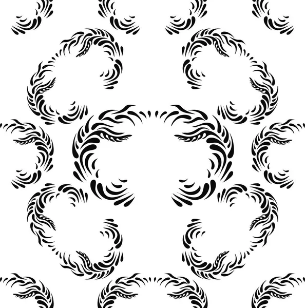 Seamless abstract black floral pattern — Stock Vector