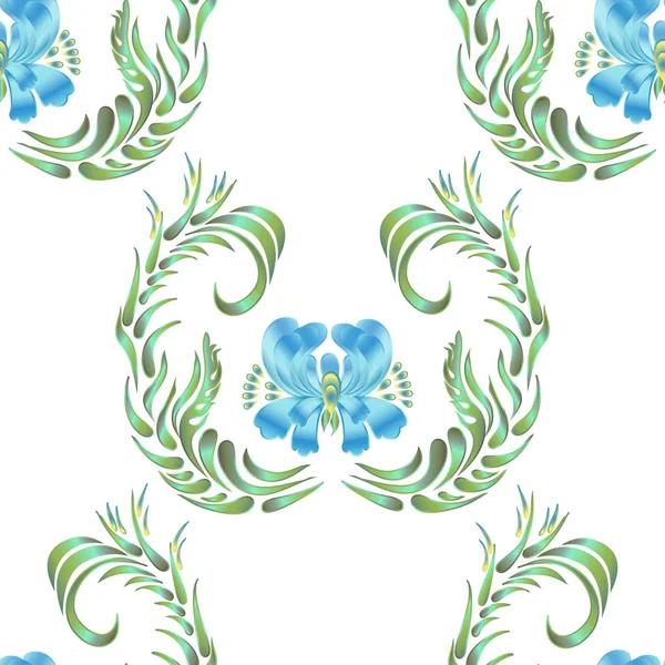 Modèle de fleur sans couture bleu — Image vectorielle