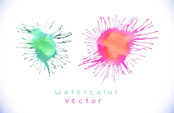 Conjunto de respingos de vetor aquarela colorido — Vetor de Stock