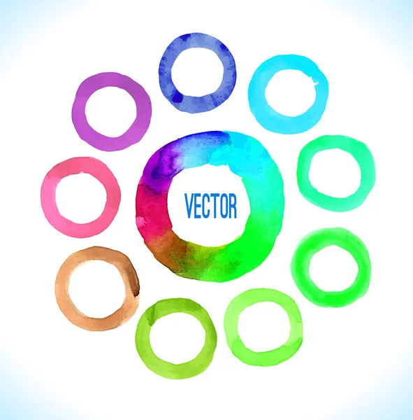 Marco de círculos vectoriales acuarela — Vector de stock
