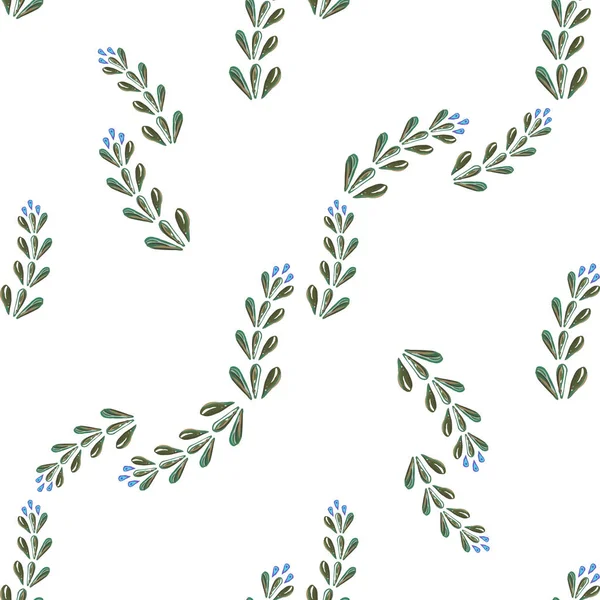 Бесшовный цветочный фон с зелеными листьями — стоковый вектор