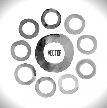 Daire vektör kümesi. Vektör el yapımı siyah şekilleri