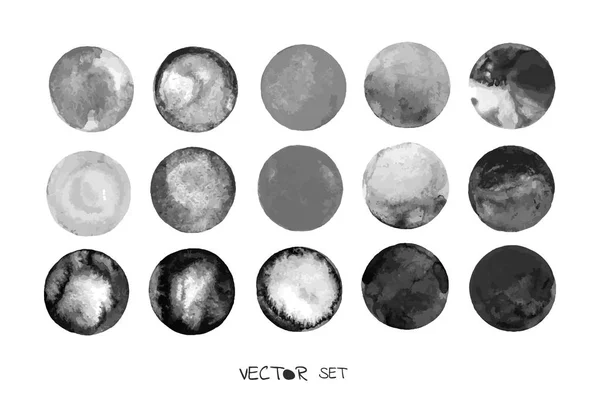 Conjunto vectorial de círculo. Vector hecho a mano negro formas — Archivo Imágenes Vectoriales