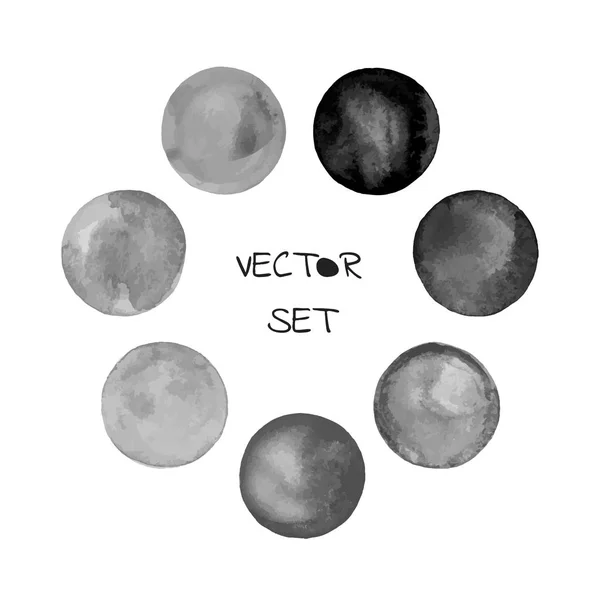 Conjunto de marcos de tinta vectorial. Marco círculo negro — Archivo Imágenes Vectoriales