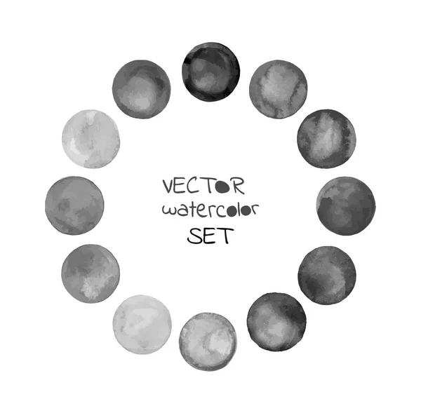 Conjunto de marcos de tinta vectorial. Marco círculo negro — Vector de stock