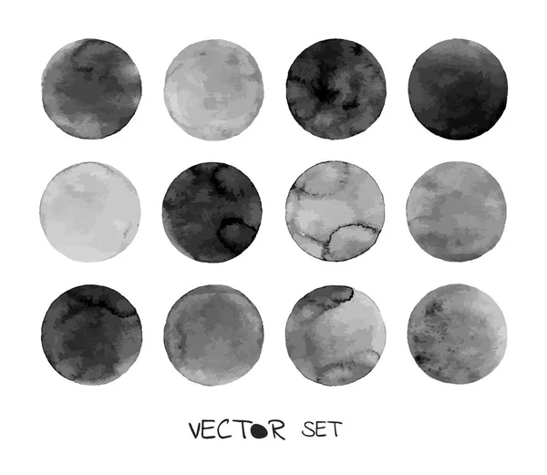 Vektorové Sada kruh. Ručně dělané černé tvary vektorové — Stockový vektor