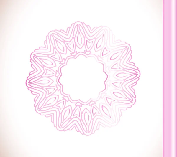 Ornement rond dentelle fleur rose — Image vectorielle