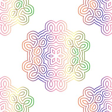 Oryantal mandalalar ile Seamless çok renkli modeli