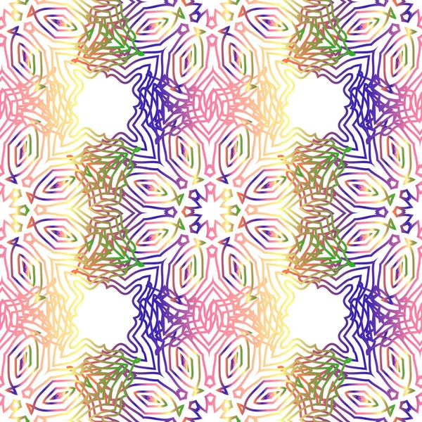 Nahtloses mehrfarbiges Muster mit orientalischen Mandalas — Stockvektor