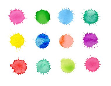 Suluboya sıçrama doku. Suluboya sıçramalarına izole.