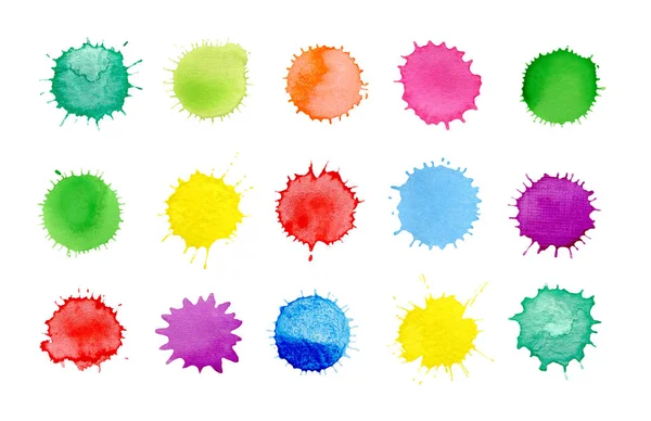 Abstract  watercolor blots isolated. Paint splashes set for design use — Stock Photo, Image