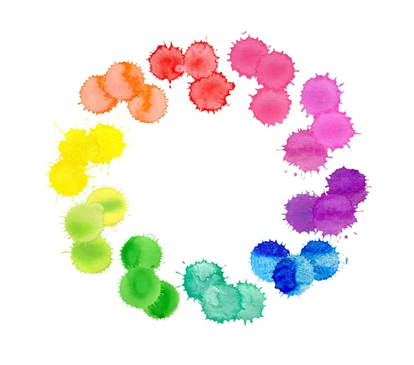 Цветные акварельные брызги — стоковое фото