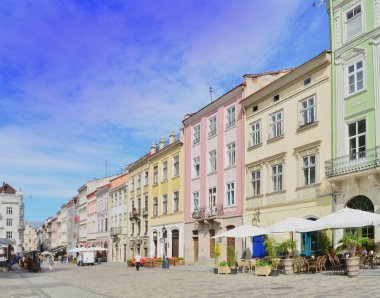 Lviv, Ukrayna - 11 Temmuz 2017: Lviv, eski şehir