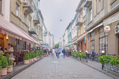 Lviv, Ukrayna - 16 Temmuz 2017: Lviv, eski bölümü