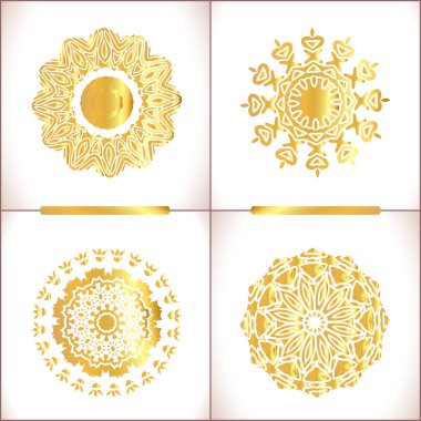 Vintage altın yuvarlak kalıp seti.