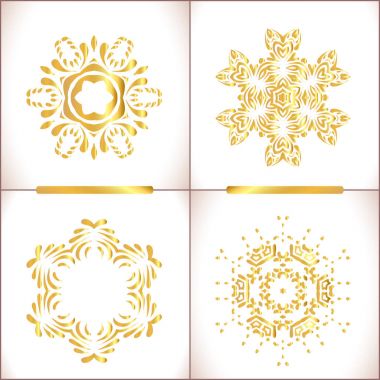 Vintage altın yuvarlak kalıp seti.