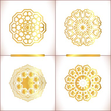 Vintage altın yuvarlak kalıp seti.