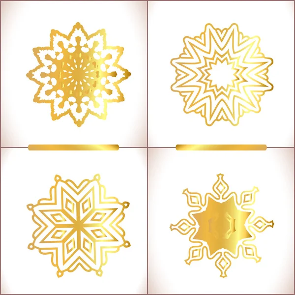 Set van gouden vector mandala 's. — Stockvector