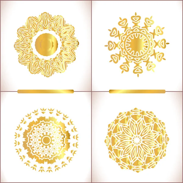 Vintage altın yuvarlak kalıp seti.