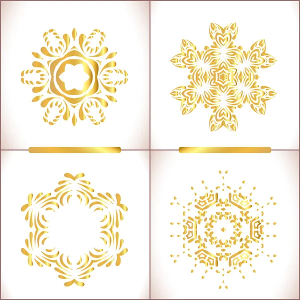 Vintage altın yuvarlak kalıp seti.