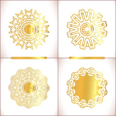 Altın vektör mandalalar kümesi.