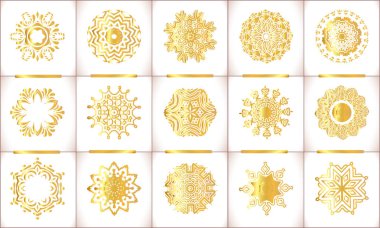  Vektör süs altın sembolleri set