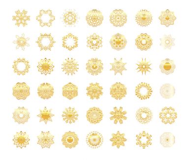  Vektör süs altın sembolleri set