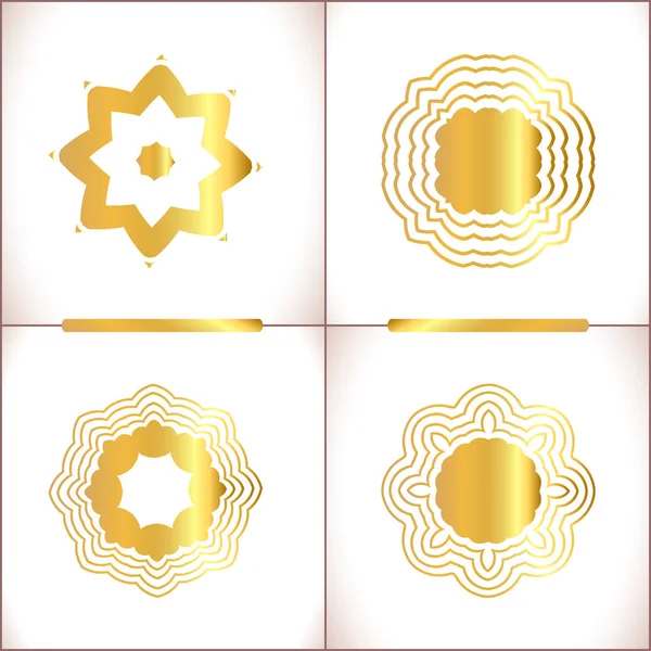 Mandala de oro sobre fondo blanco. Patrón étnico vintage Diseño islámico — Vector de stock