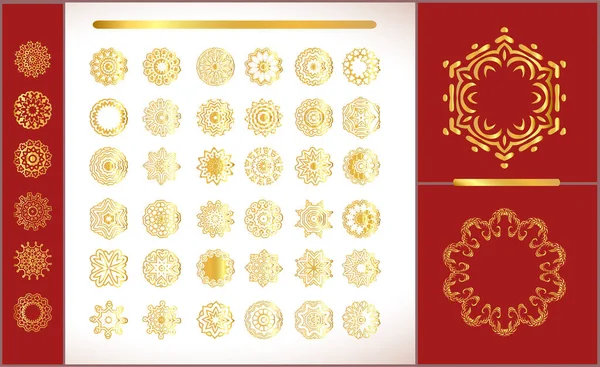 Mandala de oro sobre fondo blanco. Patrón étnico vintage Diseño islámico — Vector de stock