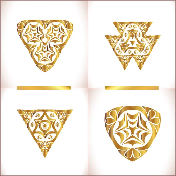 Mandala en or sur fond blanc. Modèle vintage ethnique Design islamique — Image vectorielle