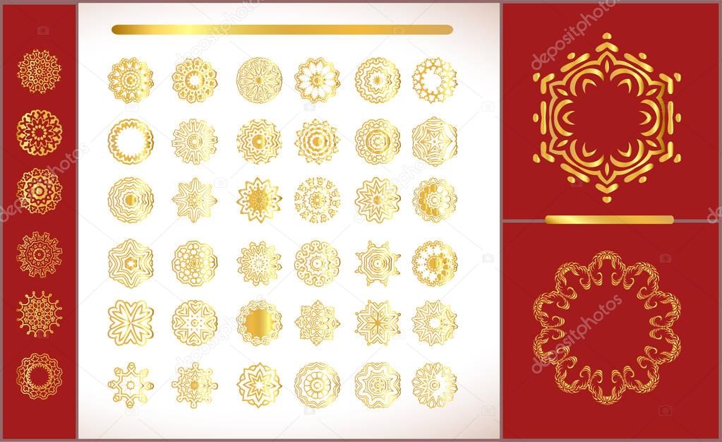 Gold mandala on white background. Ethnic vintage pattern Islamic design 