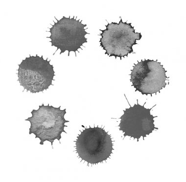 Soyut noktalar daire kare. Grunge siyah suluboya tekerlek.