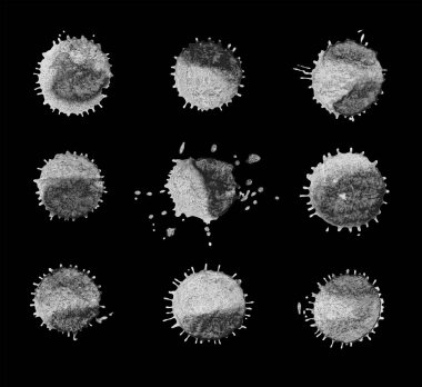 Siyah sulu boya leke kümesi. Boya siyah noktalar