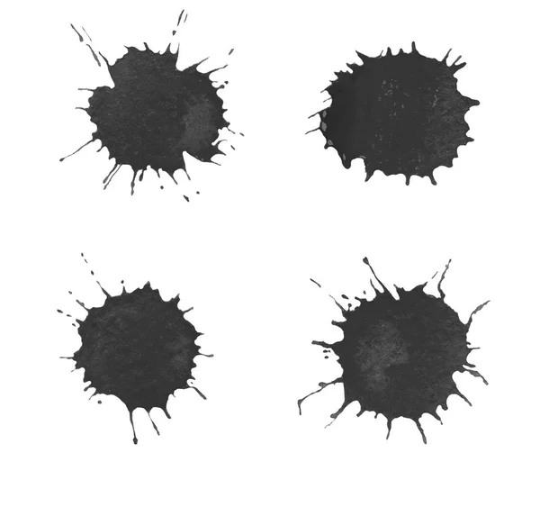 黑色水彩溅 — 图库照片