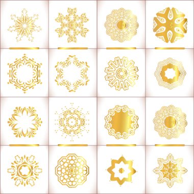  Vektör süs altın sembolleri set