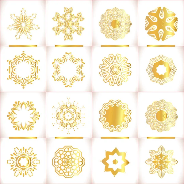  Vektör süs altın sembolleri set