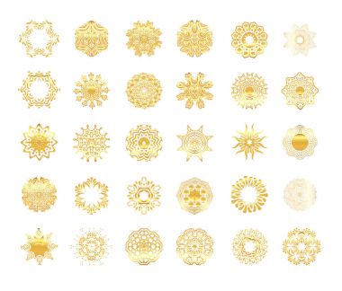 Hand drawn ethnic circular beige ornament