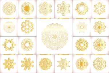  Vektör süs altın sembolleri set