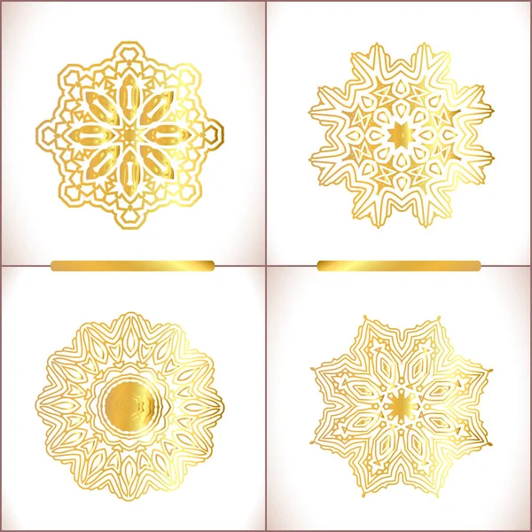 Altın vektör mandalalar kümesi.