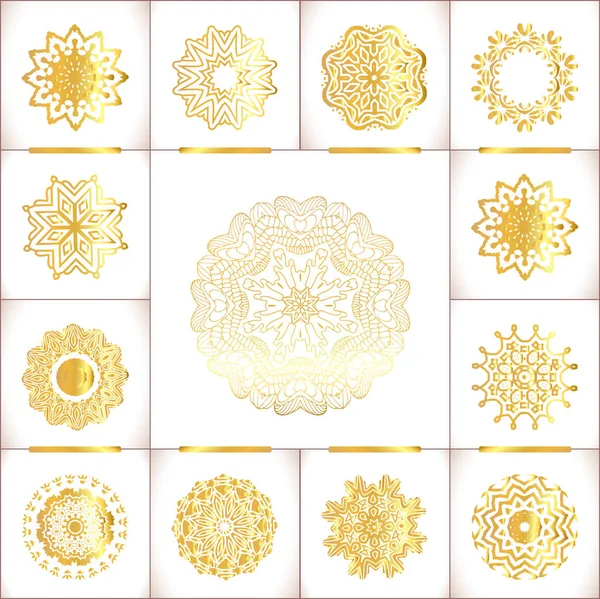  Vektör süs altın sembolleri set