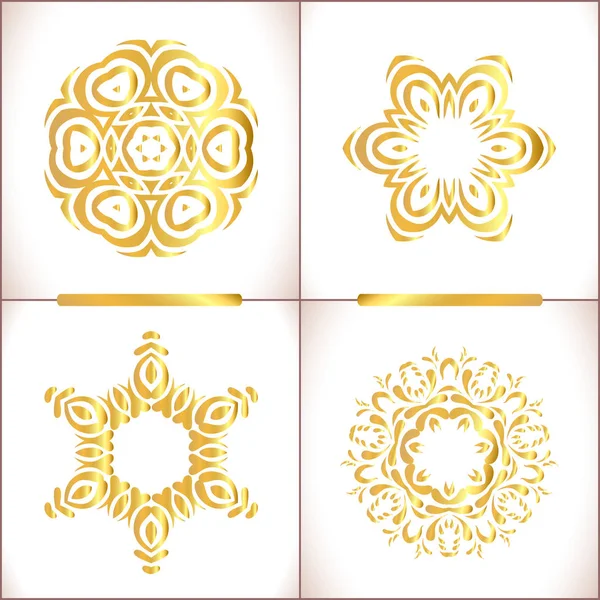 Set pattern geometric gold logo. — Stock Vector