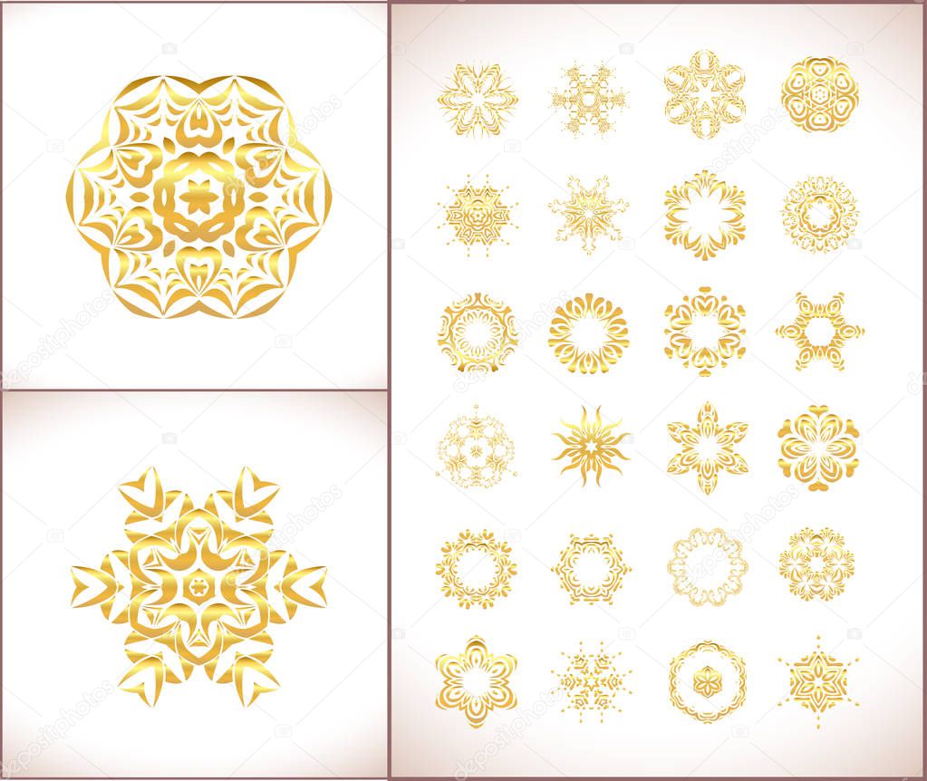  Vector gold  floral ornate background. Elegant gold background